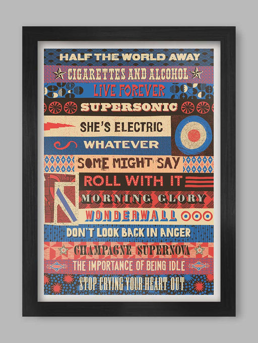 Definitely Glory - Oasis singles selection in a typographic style