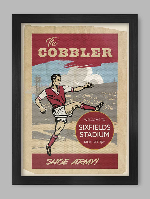 Our Cobblers Football Poster Print is designed in the style of the old 50s/60s Match Day programmes.