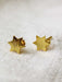 brushed gold star earrings