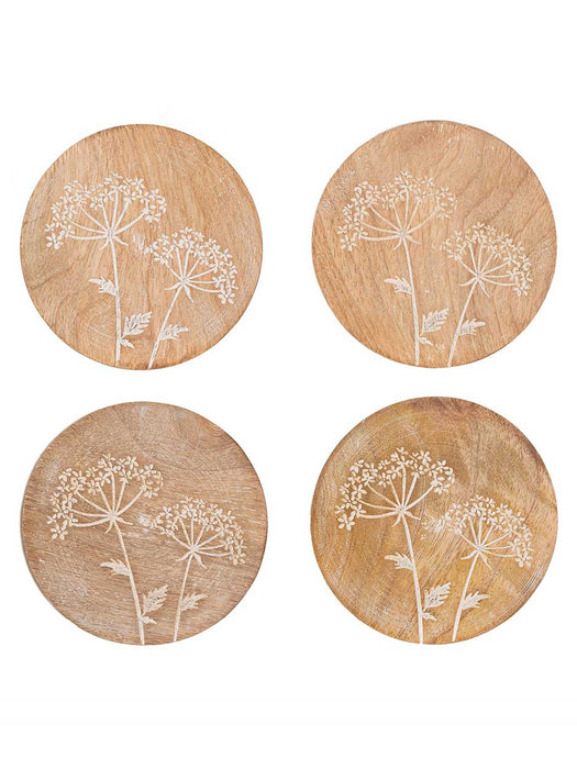 Cow Parsley Design Wooden Coaster Set classic homeware The Northern Line 