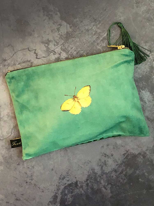 Velvet Zipped Bag - Sunflower & Butterflies Gift Madame Treacle 
