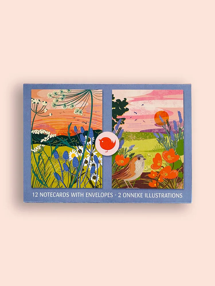 notecard set featuring countryside scenes. designed in the uk