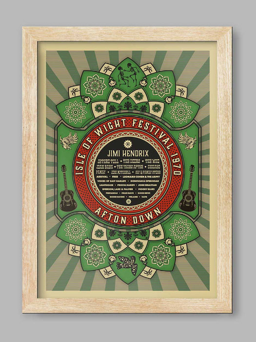 1970 Isle Of Wight Festival - Music Poster Print (Green)