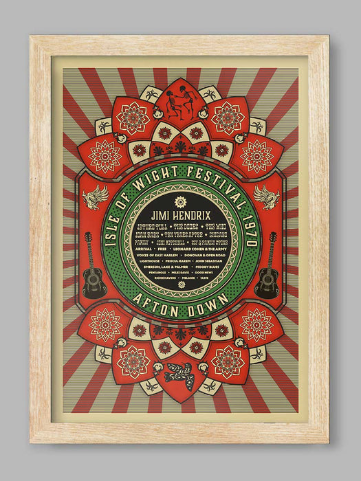 1970 Isle Of Wight Festival - Music Poster Print (Red)