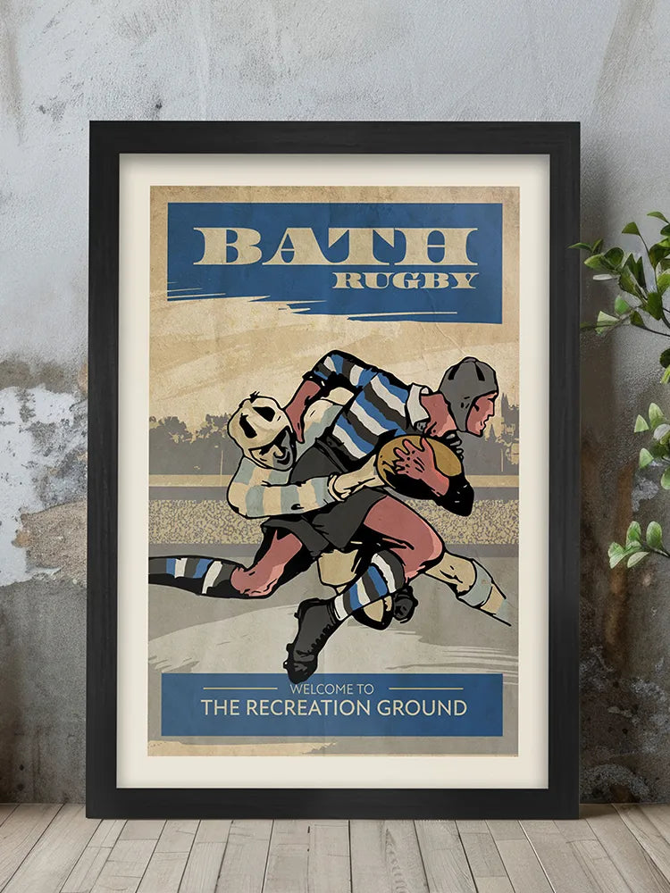 ath Rugby Retro Print. Retro styled print celebrating one of England's best and most historic clubs.