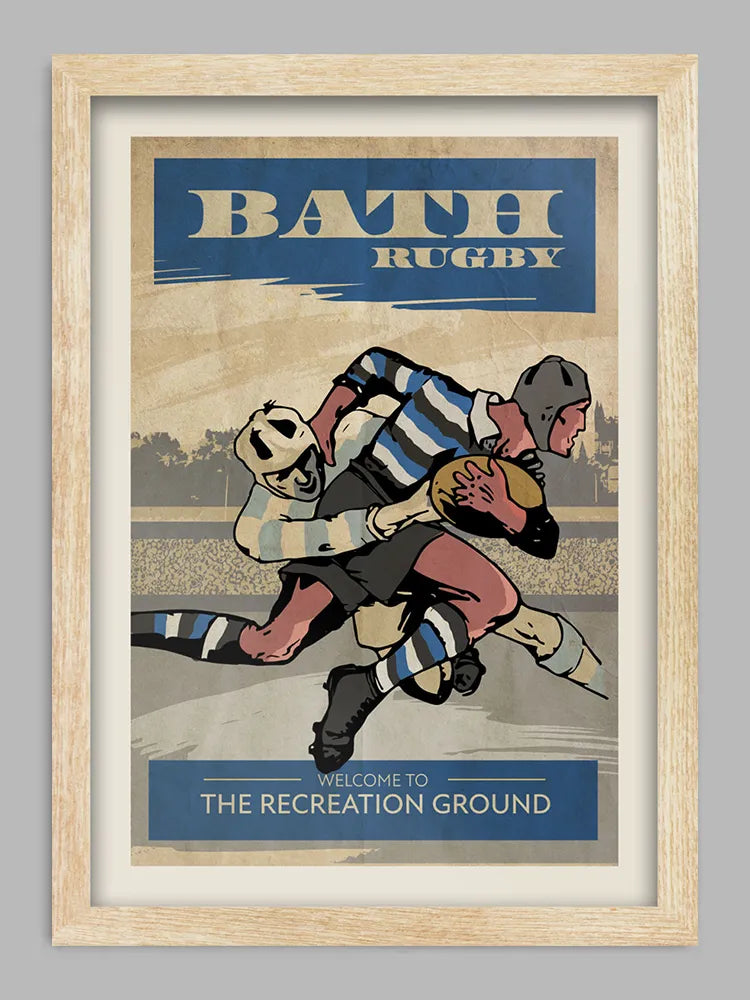 ath Rugby Retro Print. Retro styled print celebrating one of England's best and most historic clubs.