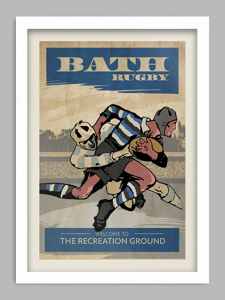 ath Rugby Retro Print. Retro styled print celebrating one of England's best and most historic clubs.