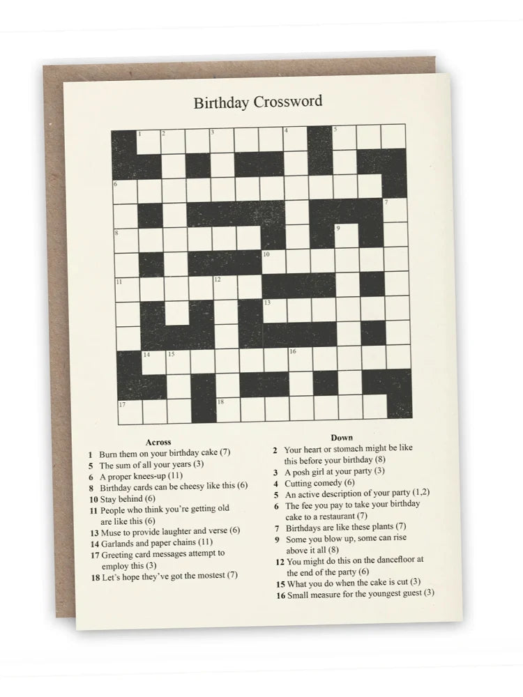 birthday cossword card