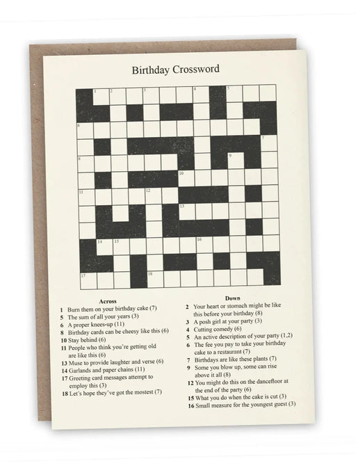 birthday cossword card