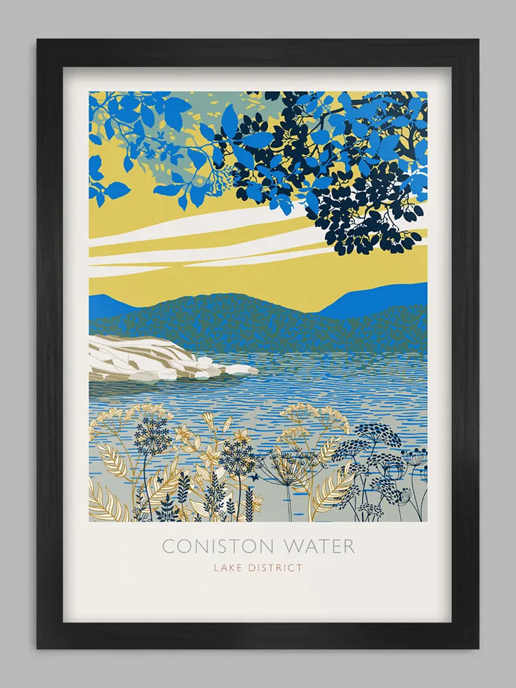 Coniston Water - Lake District Print - Overlooked by the fell Coniston Old Man, with its head at the town of Coniston.