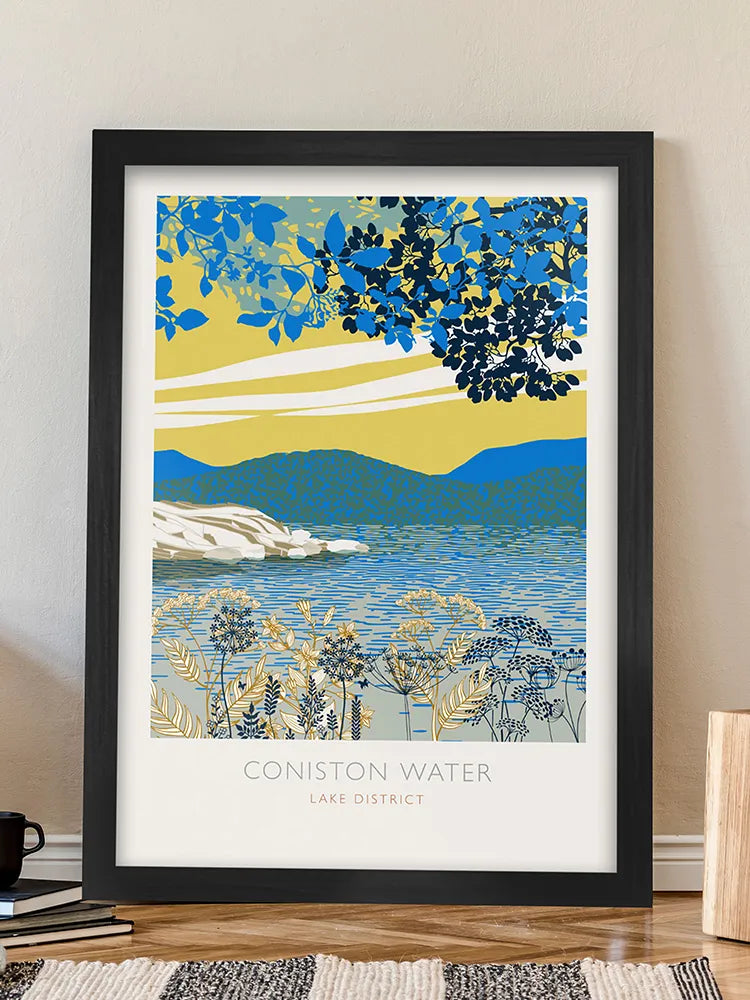 Coniston Water - Lake District Print - Overlooked by the fell Coniston Old Man, with its head at the town of Coniston.