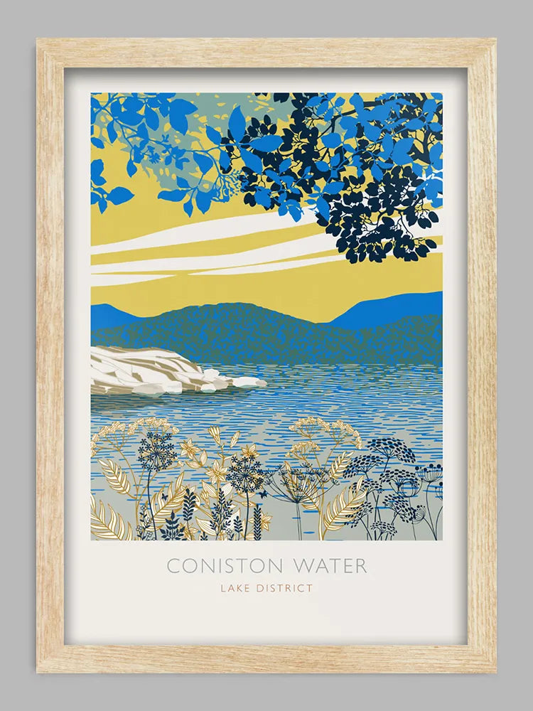 Coniston Water - Lake District Print - Overlooked by the fell Coniston Old Man, with its head at the town of Coniston.