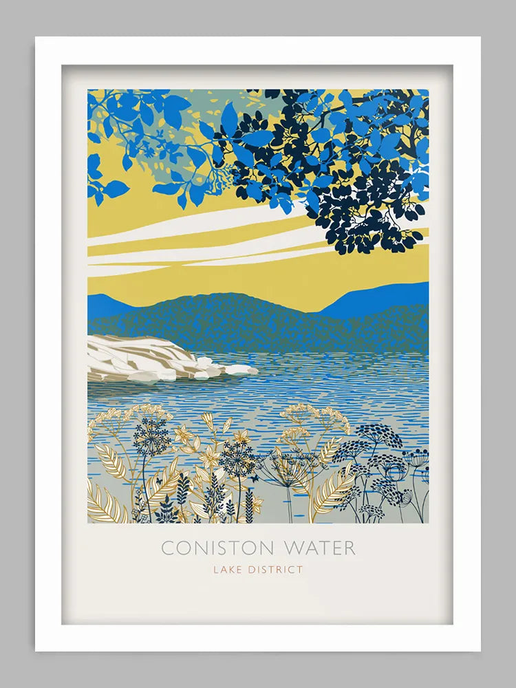 Coniston Water - Lake District Print - Overlooked by the fell Coniston Old Man, with its head at the town of Coniston.