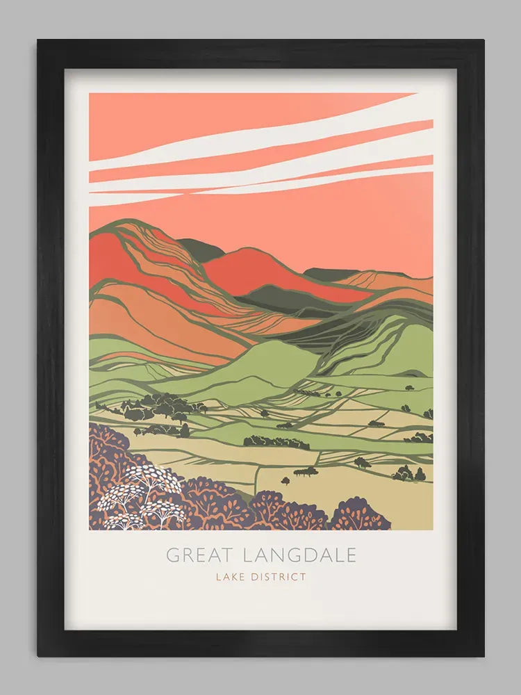 Great Langdale - Lake District Print - one of the great panoramic views in The Lakes, given an abstract feel.