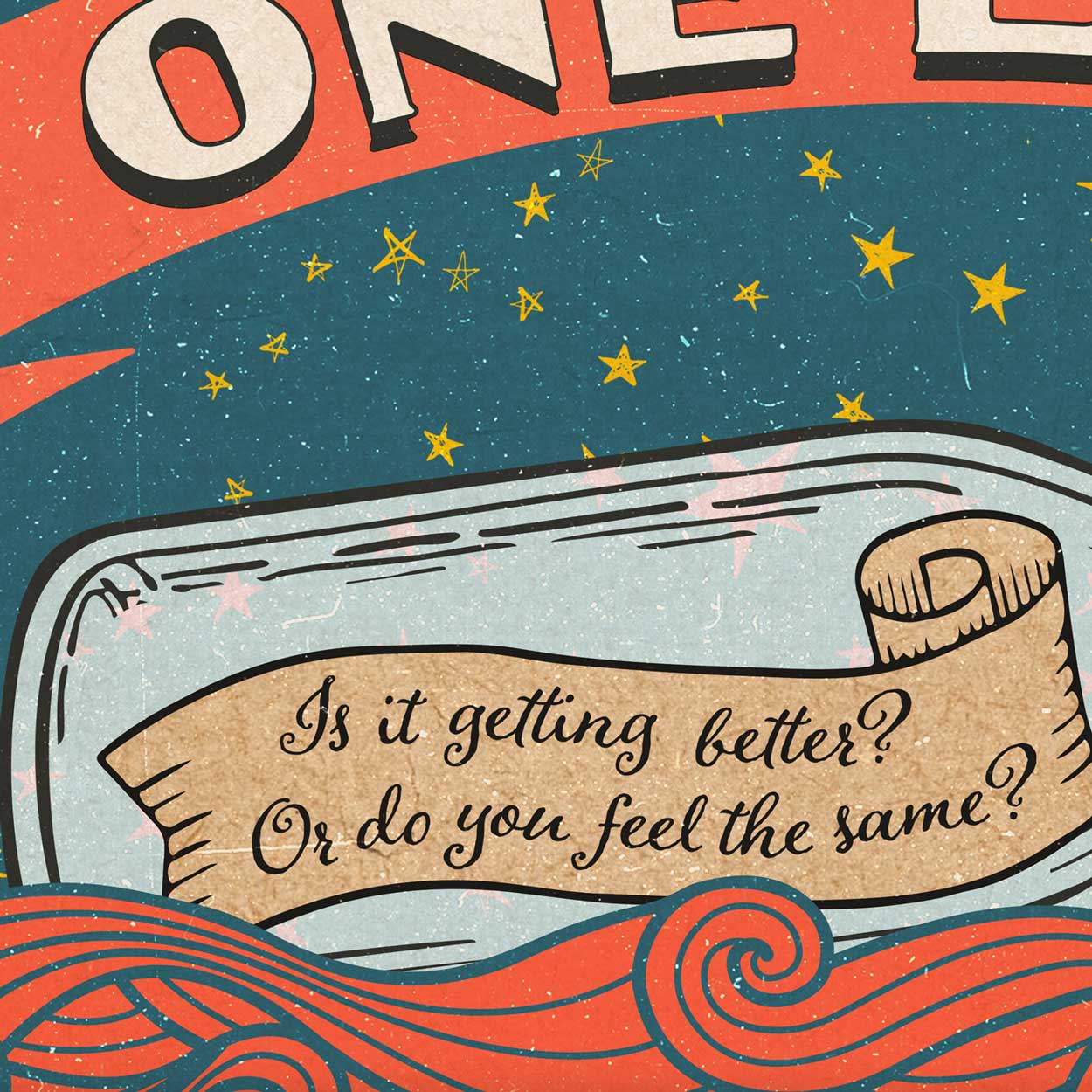 One - Music Poster Print. Styled on the old matchbox labels, this poster is a celebration of the U2 song.