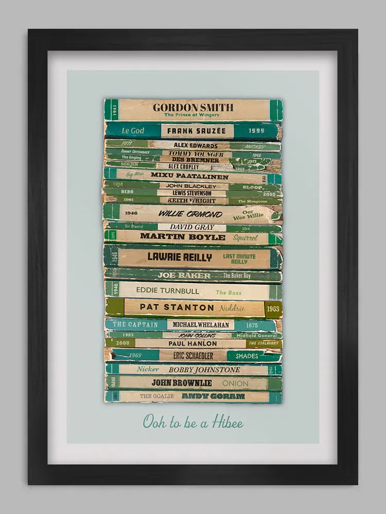 Ooh to be a Hibee Football Print. Hibernian have produced some club legends over the years from 'The Famous Five', Pat Stanton right up to Martin Boyle.