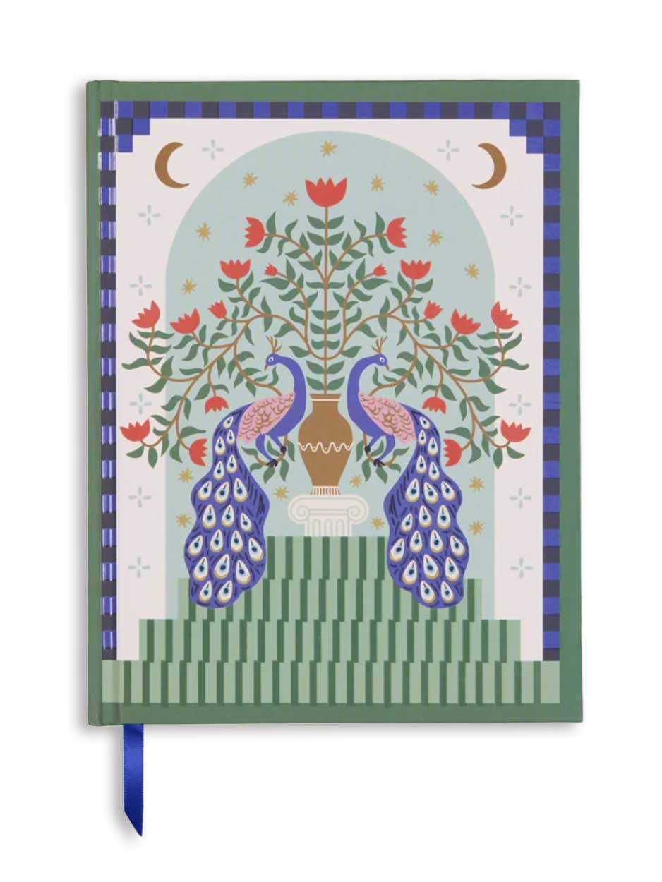 Peacock Illustration - Hardback Notebook