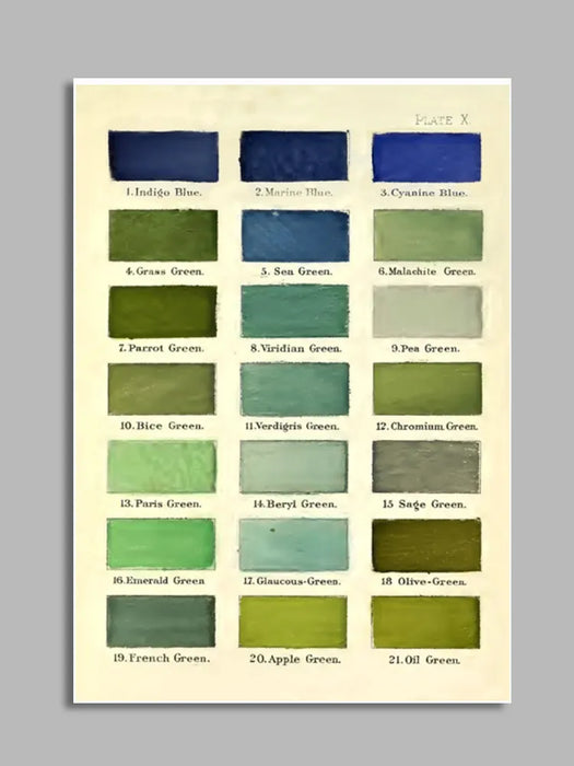 GREEN COLOUR SWATCH CARD