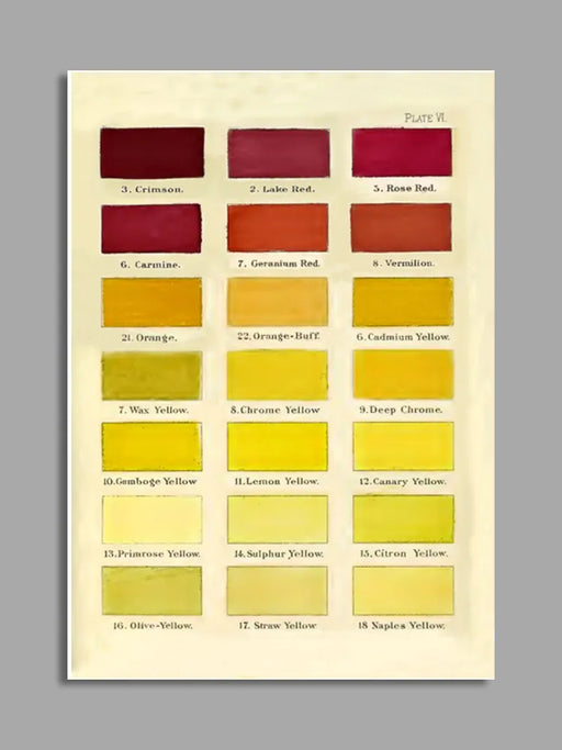 YELLOW COLOUR SWATCH CARD