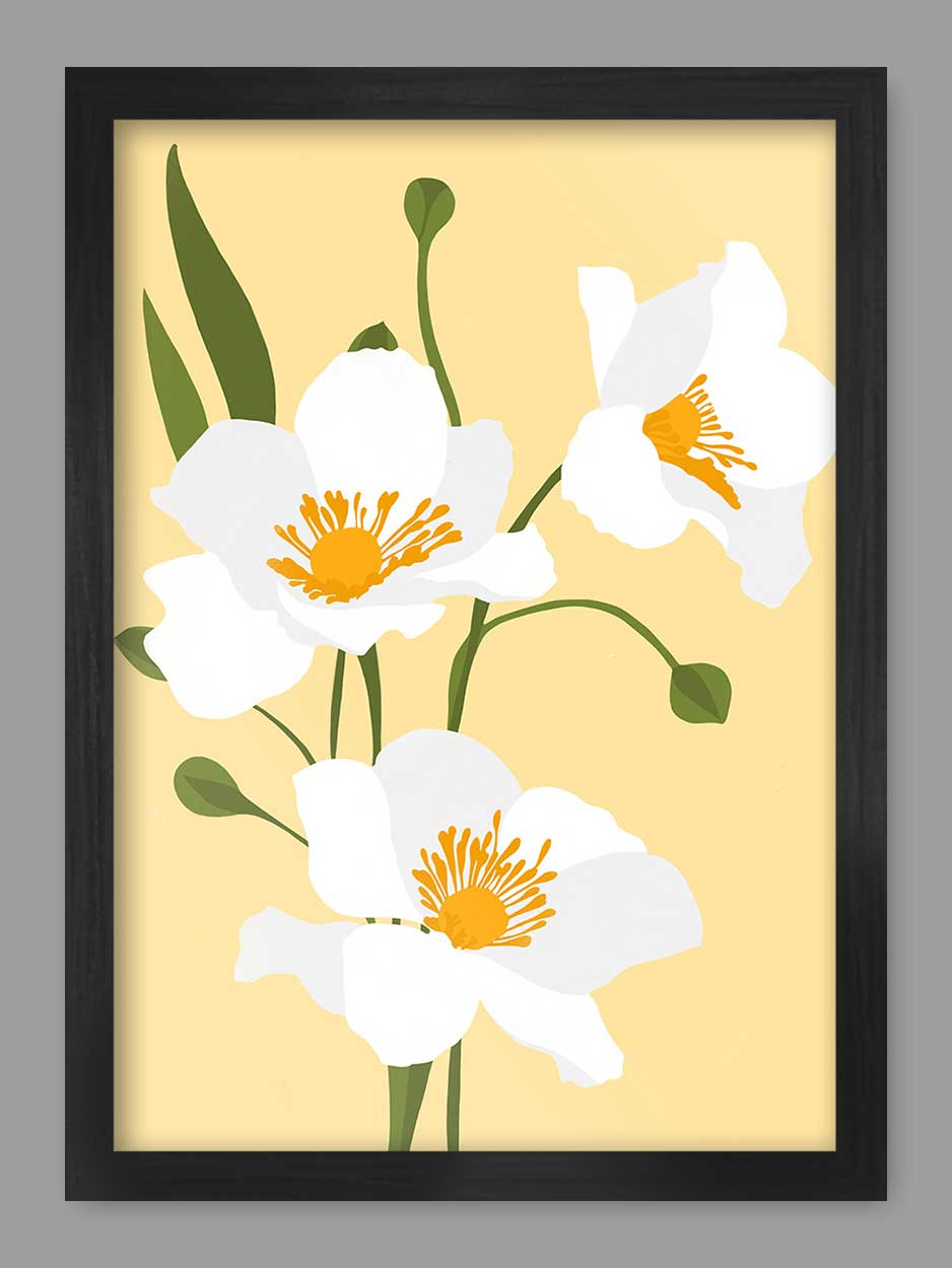 White Poppies Print