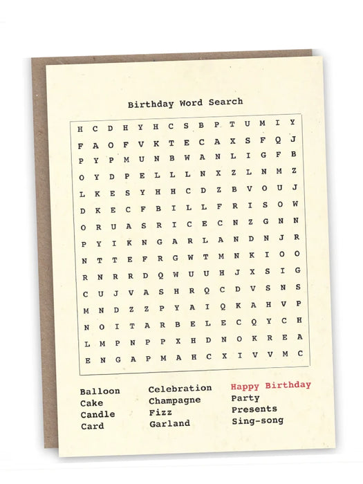 Birthday wordsearch card