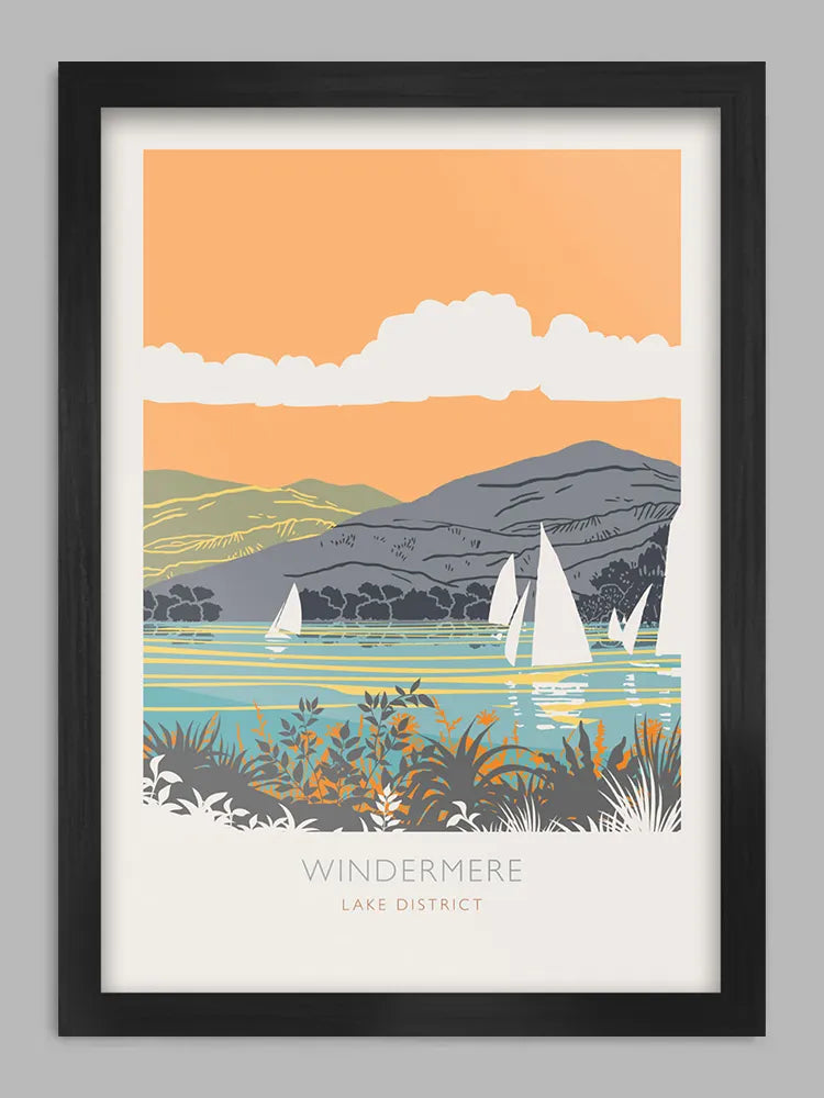 Windermere Boating - Lake District Print - England's largest lake and a popular location for sailing.