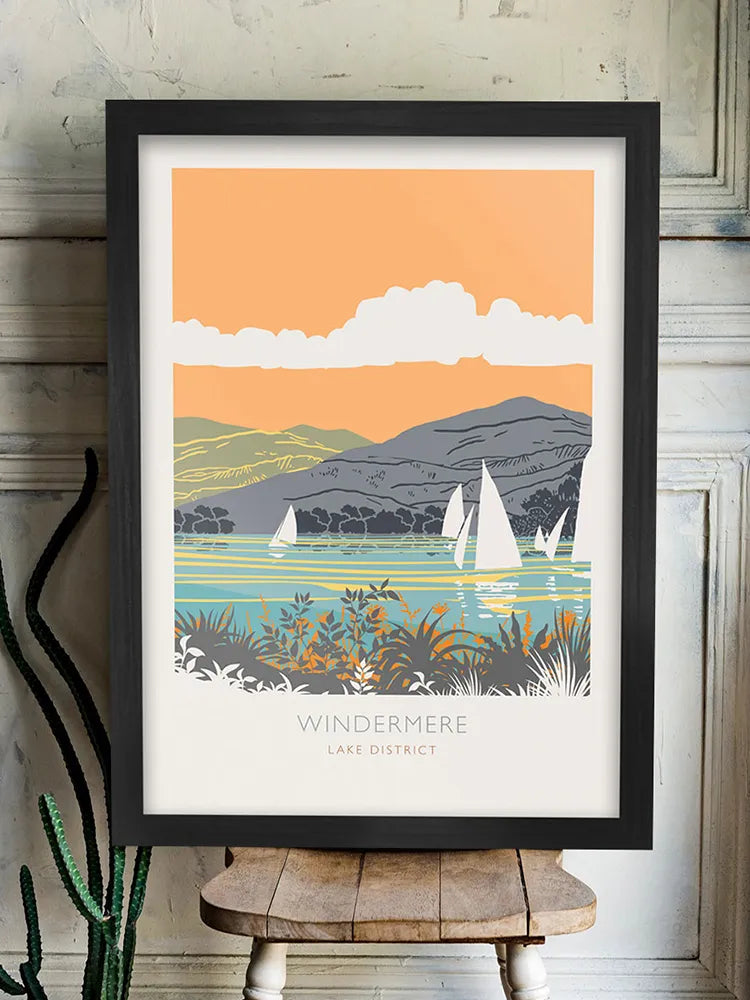 Windermere Boating - Lake District Print - England's largest lake and a popular location for sailing.