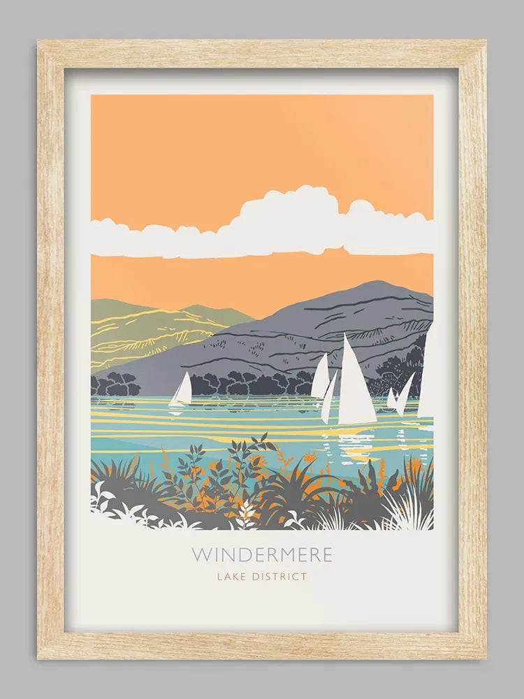 Windermere Boating - Lake District Print - England's largest lake and a popular location for sailing.