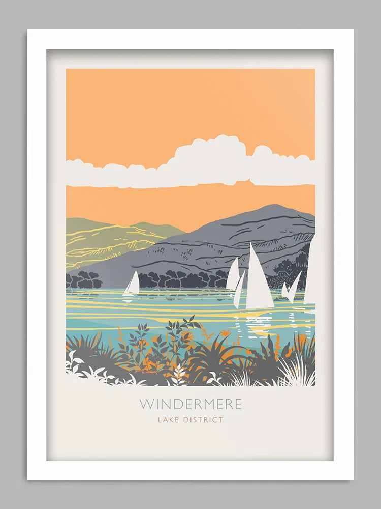 Windermere Boating - Lake District Print - England's largest lake and a popular location for sailing.
