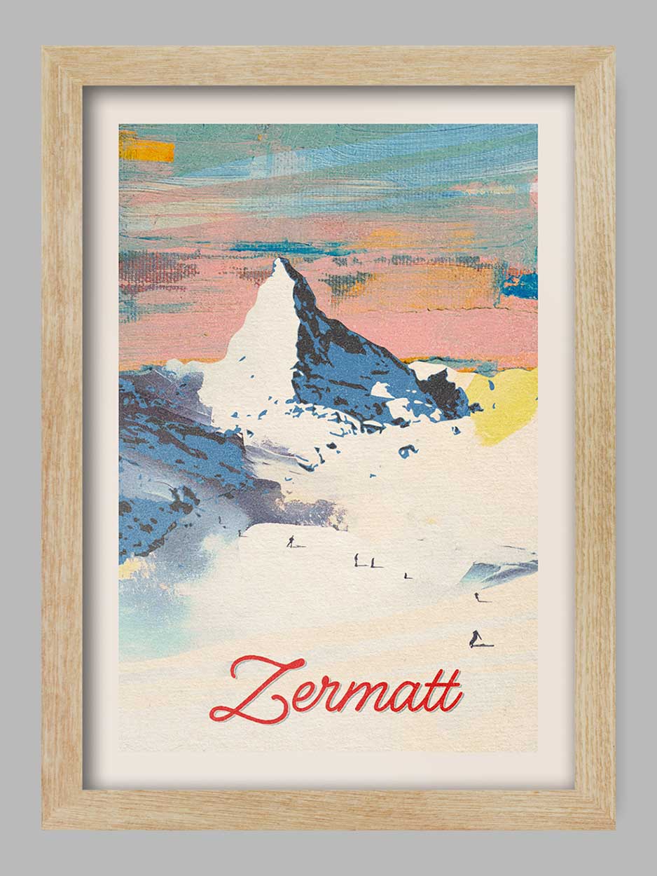 Zermatt - Skiing Poster Print
