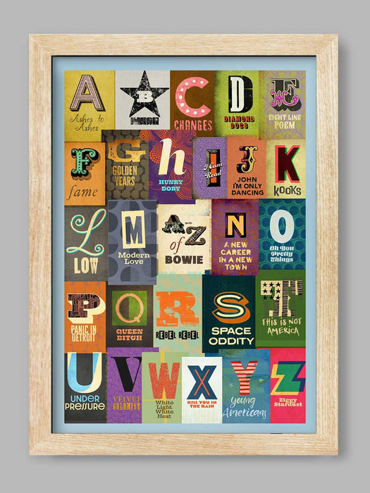 A-Z of Bowie - Music Poster Print