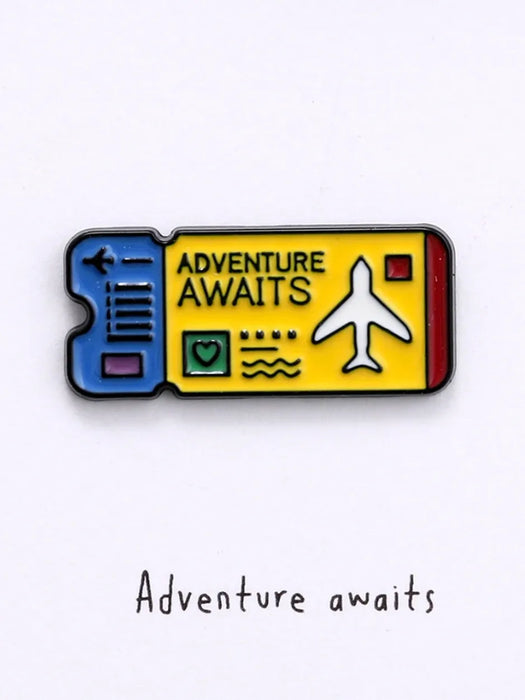 adventure awaits pin badge