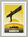 Angel of the North - Poster Print. Art Deco style style poster celebrating the famous Antony Gormley sculpture in Gateshead.
