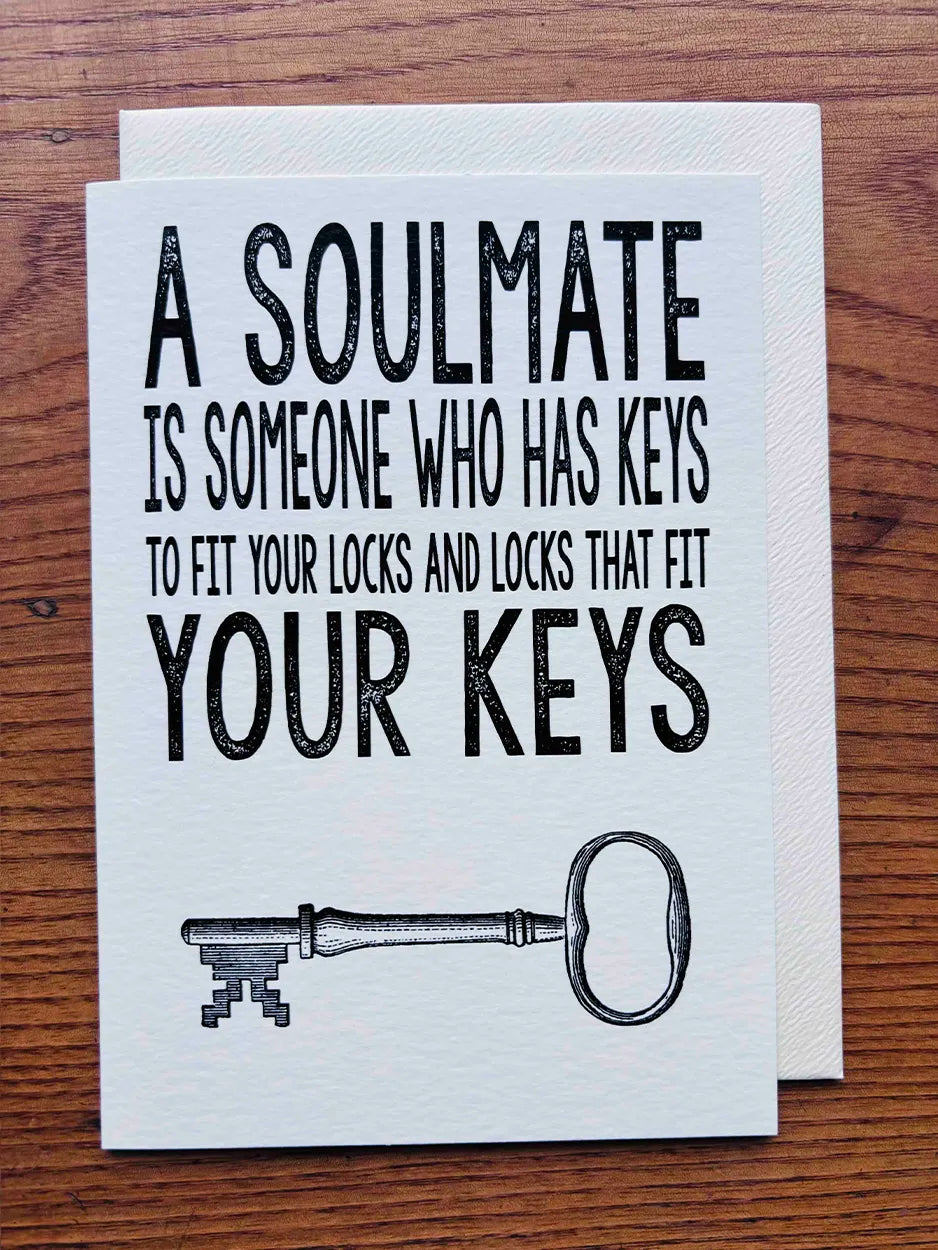 Soulmate quote greeting card - blank inside for your own message