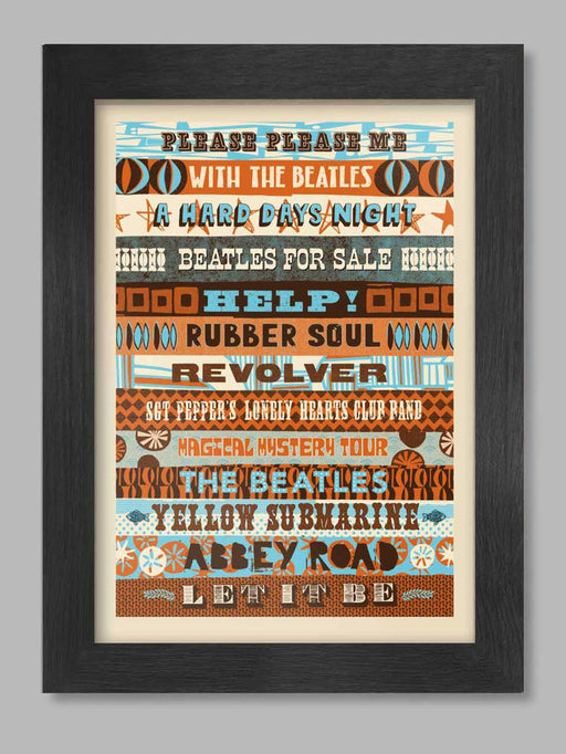 Beatles Albums - Typographic Music Poster Print A4 Posters The Northern Line 