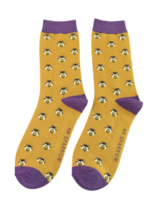 Mr Sparrow Socks - Honey Bees Yellow