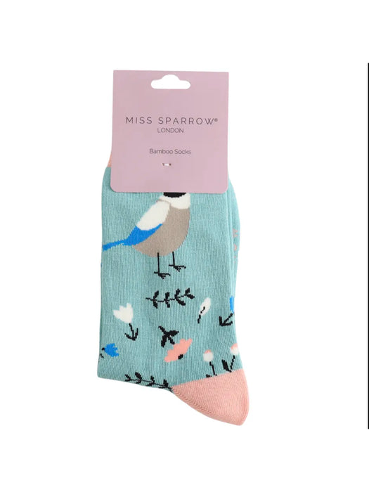 Miss Sparrow Socks - Birdie Duck Egg Blue