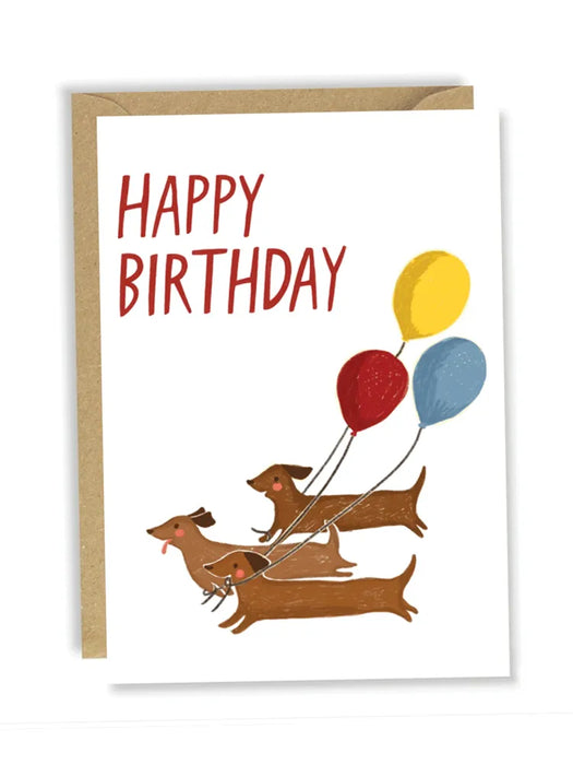 hapy birthday sausage dog card