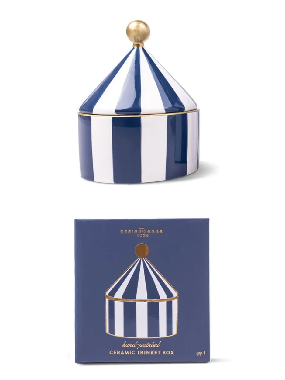 blue stripe trinket box