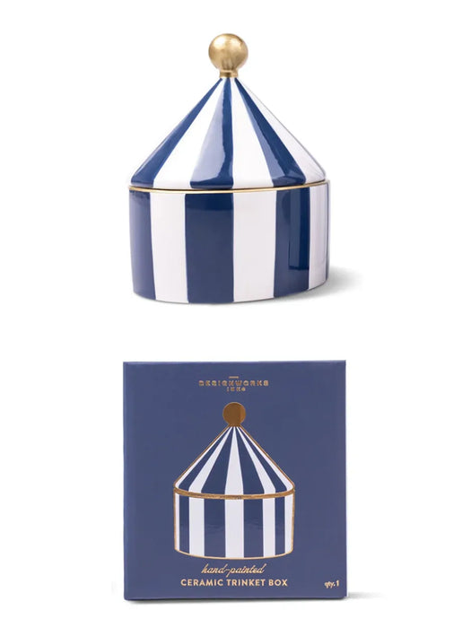 blue stripe trinket box