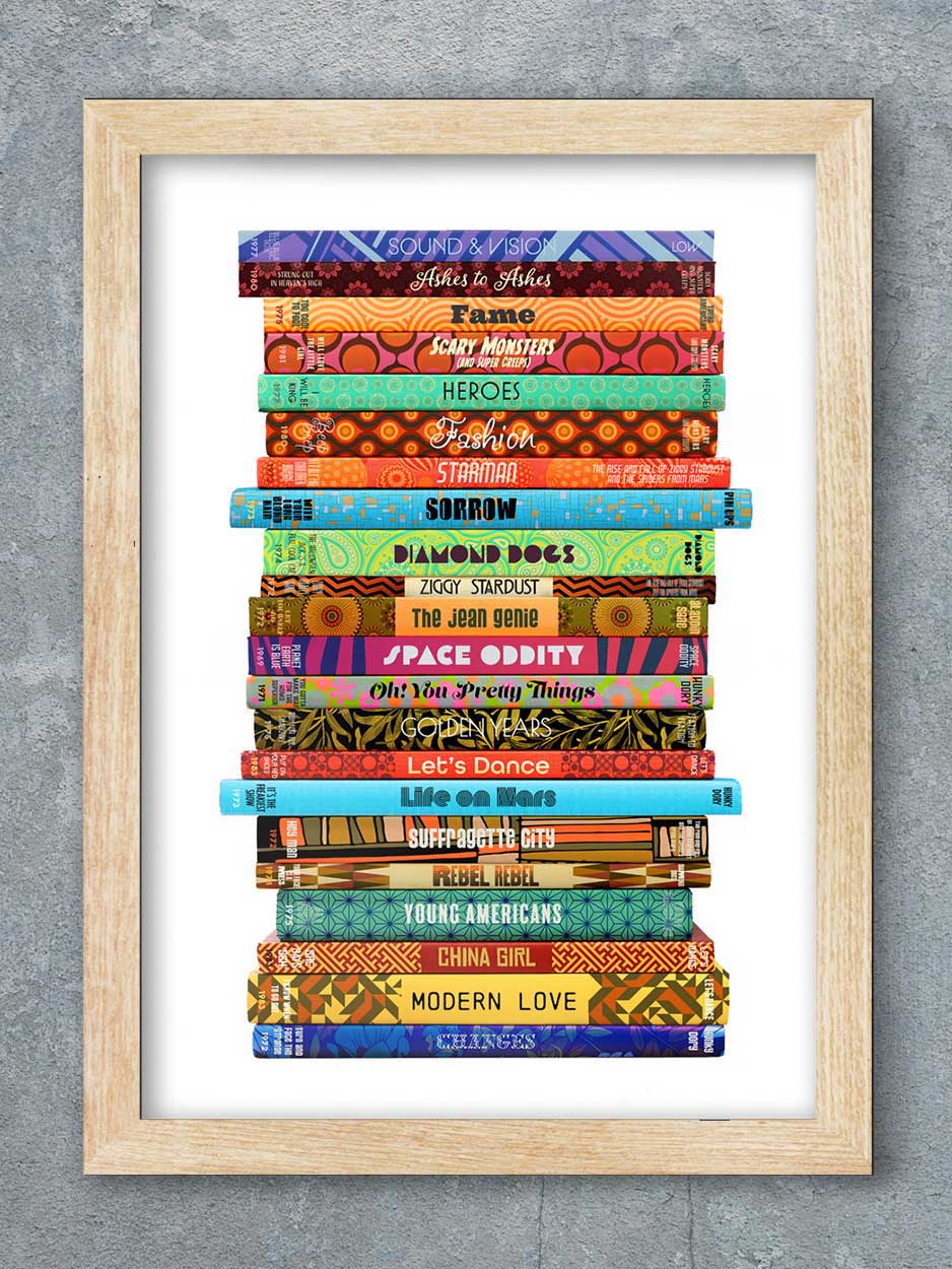 Bowie by the book - Song Poster Print