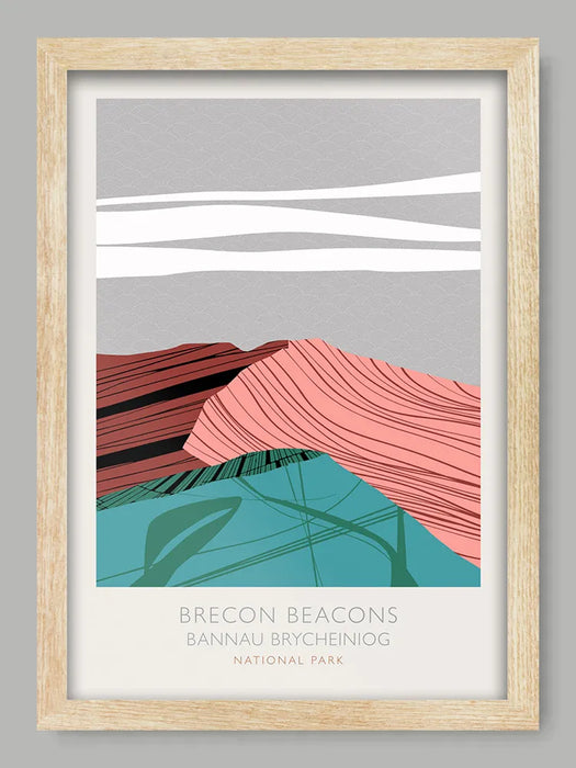 Brecon Beacons National Park - Poster Print. Established in 1957, the park straddles both Mid and South Wales.