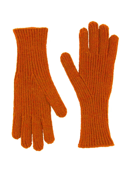 orange wool gloves