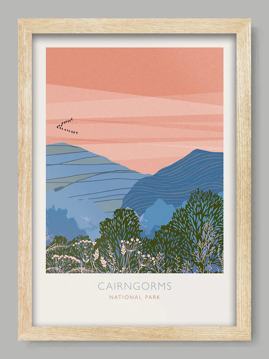 Our Cairngorms National Park Poster Print celebrates the spectacular landscape of the largest national park in the UK.