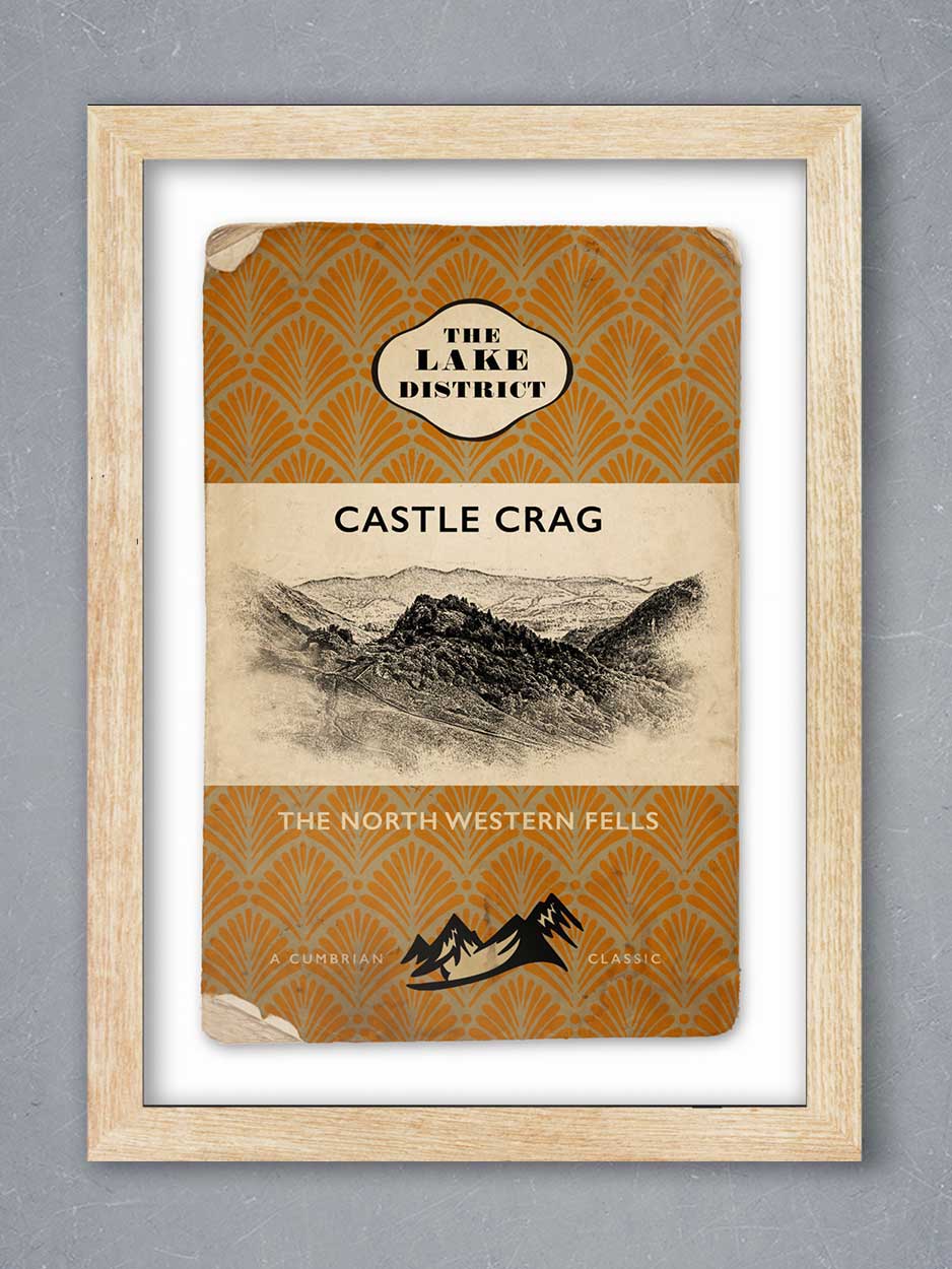 Castle Crag Vintage Style Poster print