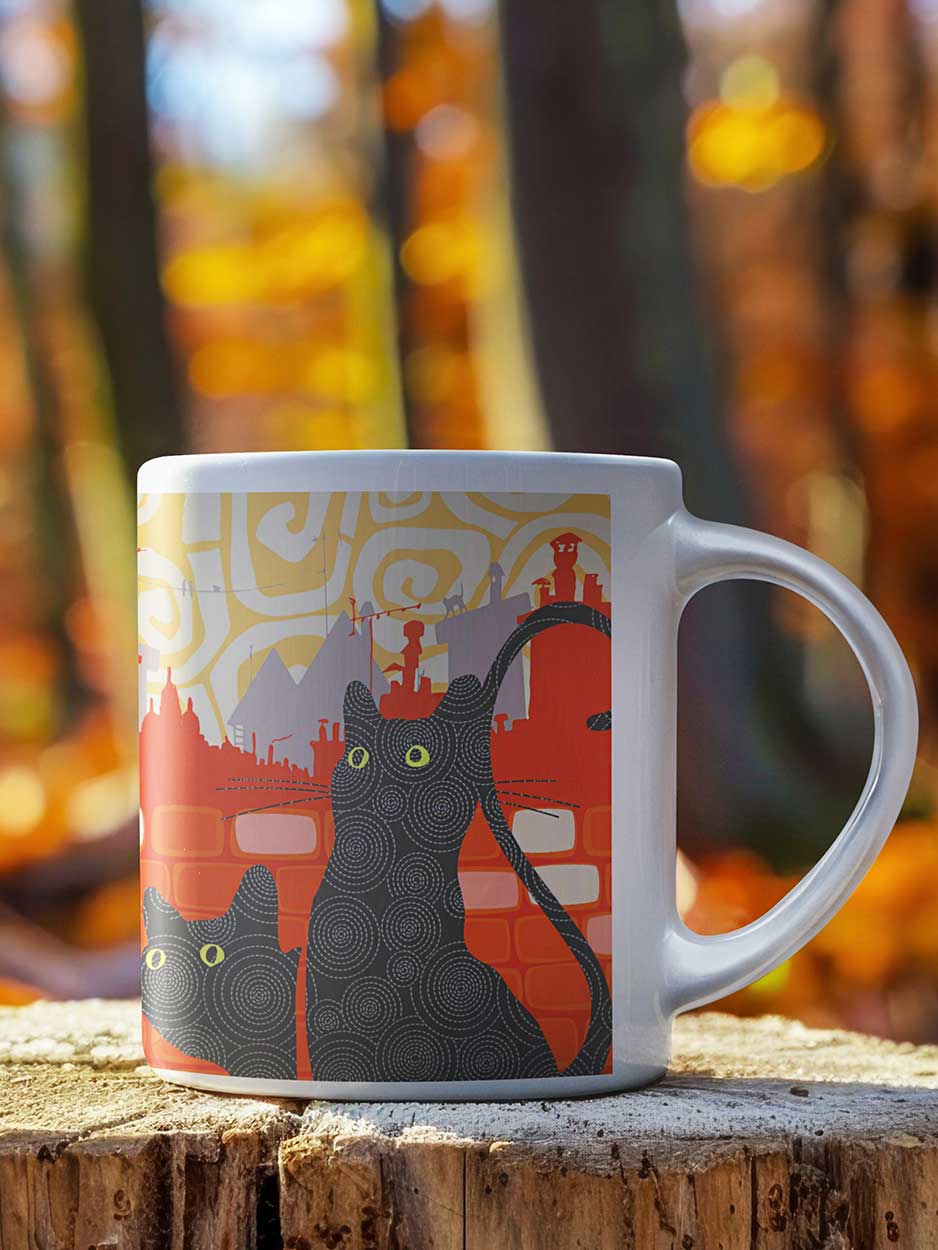 Cat Bone China Mug traditional gift TNL 