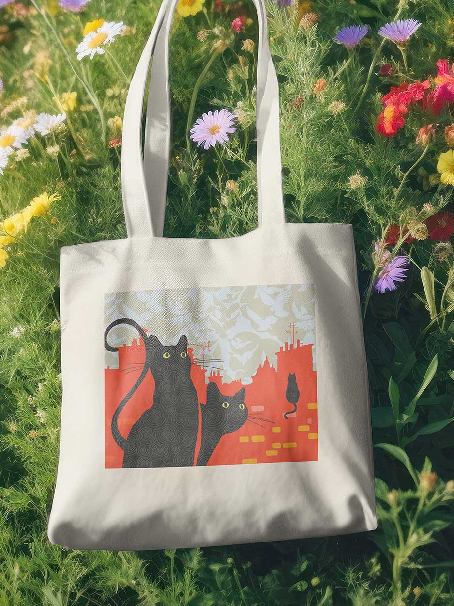 Cat Tote Bag traditional gift TNL 