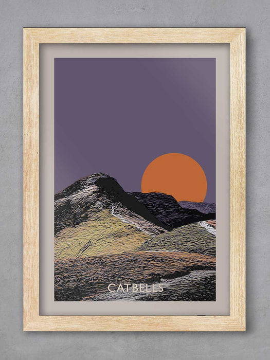 Catbells Sunset - Lake District Poster Print