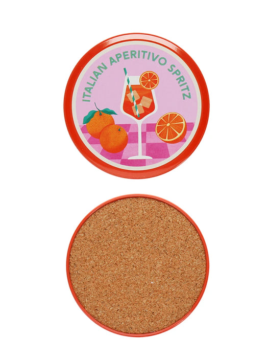 Aperol Spritz Metal Coaster Set
