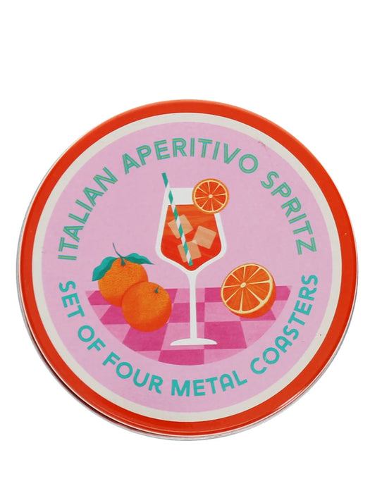 Aperol Spritz Metal Coaster Set